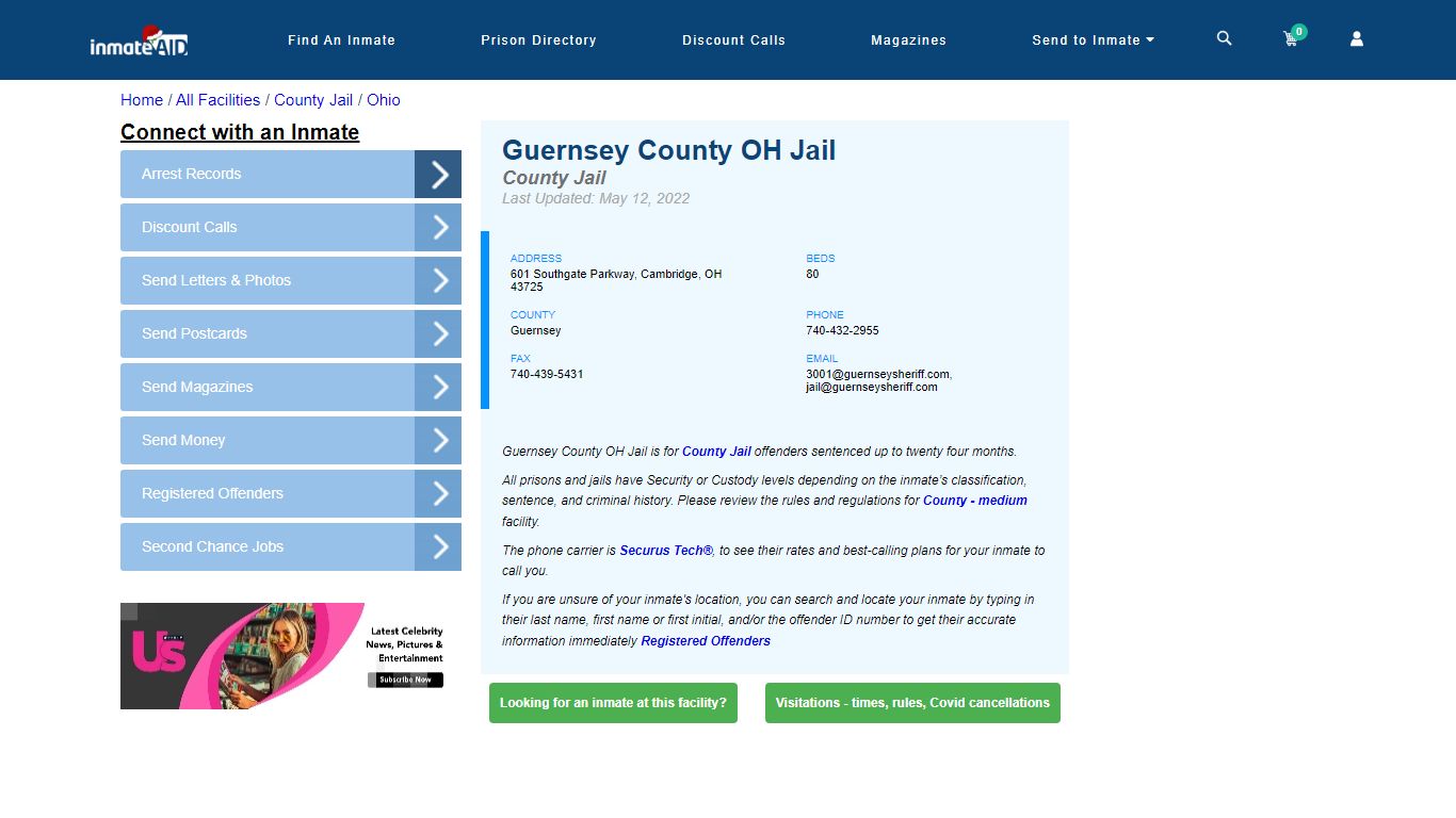Guernsey County OH Jail - Inmate Locator - Cambridge, OH
